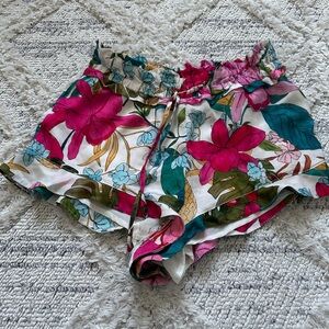Zara Floral Satin Shorts